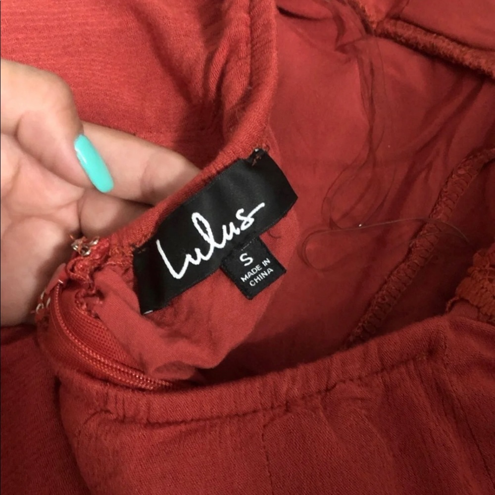 Lulu's Rust Red Romper - Picture 4 of 6